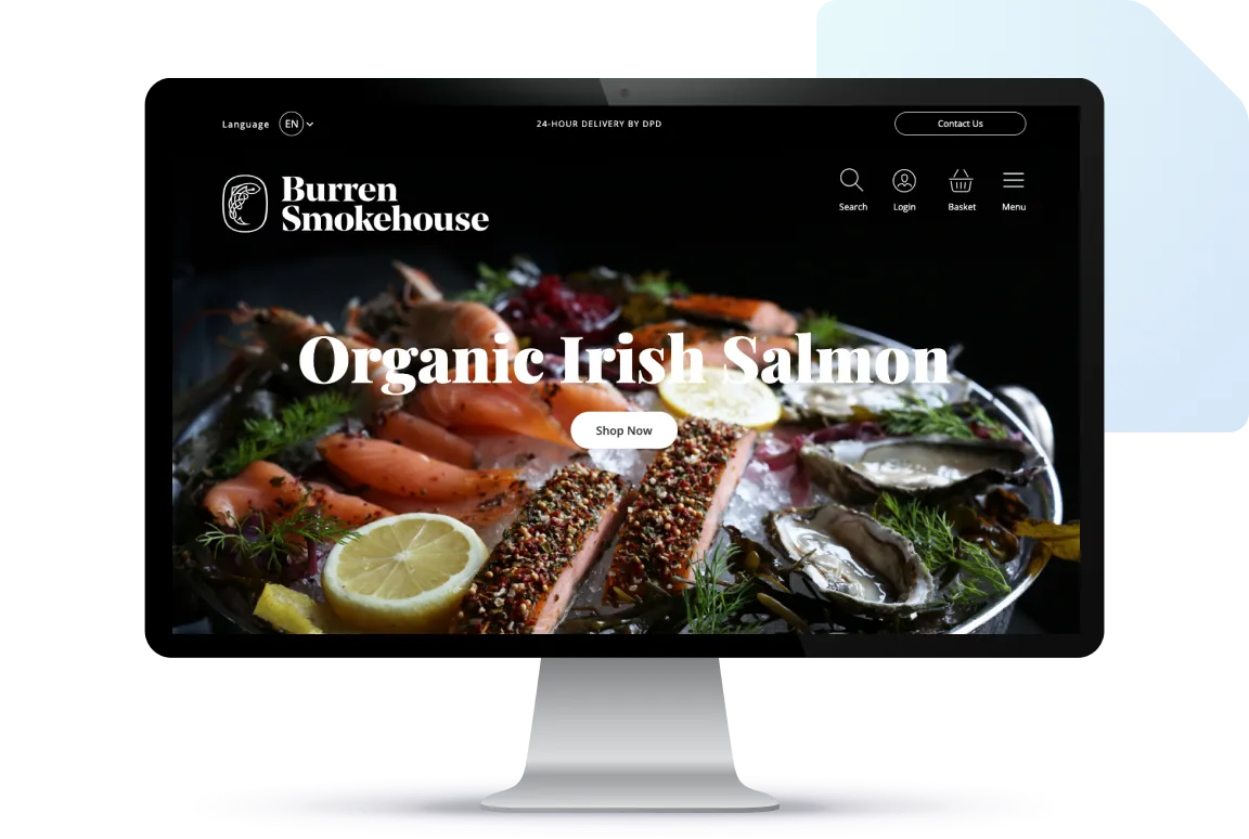 Desktop displaying the Burren Smokehouse website