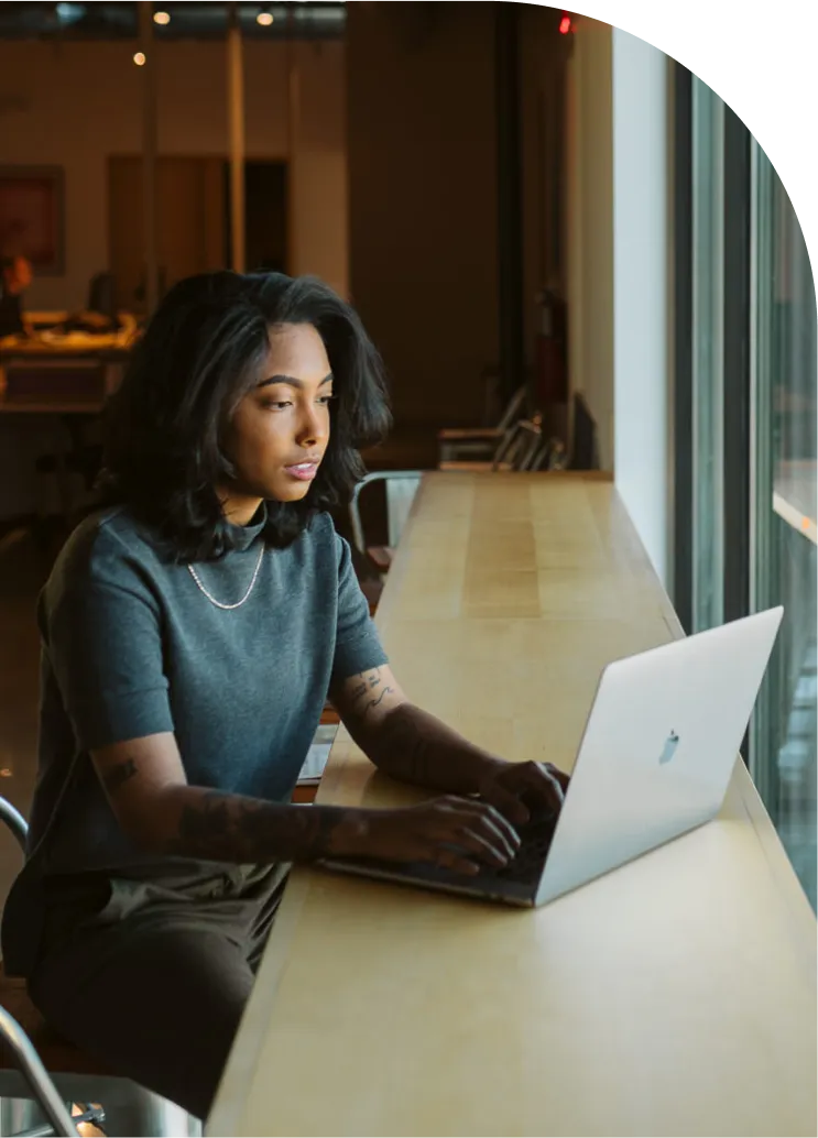 Happy user on a laptop