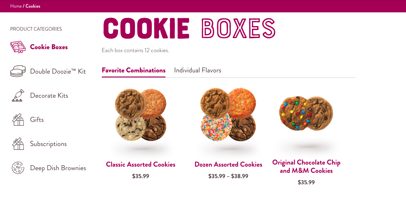 Great American Cookies has seen a 1200% increase in sales since laucnhing its eCommercre store. 