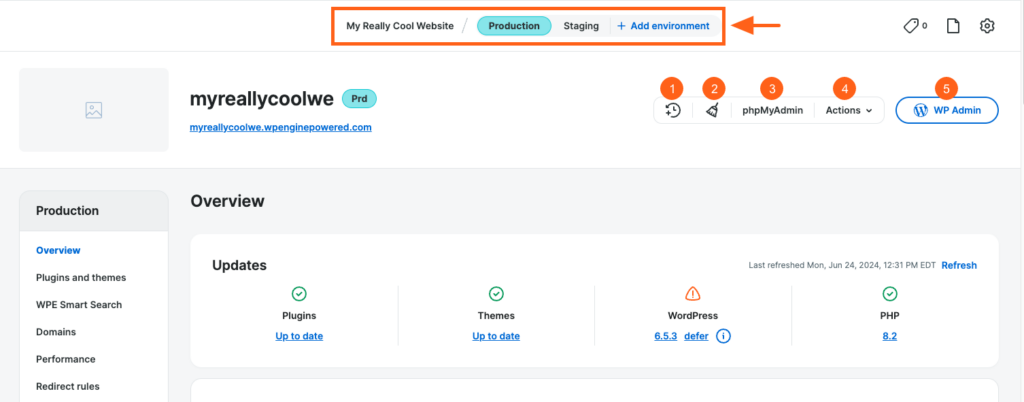 Overview header options